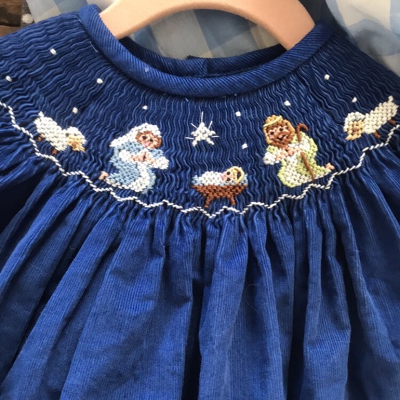 Corduroy smocked nativity bloomer set! - Picture 2 of 2